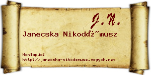 Janecska Nikodémusz névjegykártya